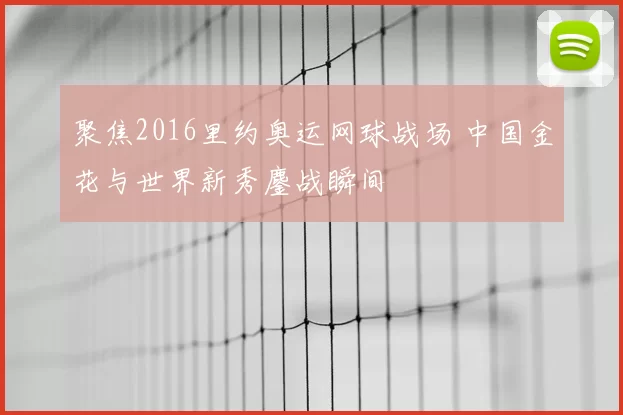 聚焦2016里约奥运网球战场 中国金花与世界新秀鏖战瞬间